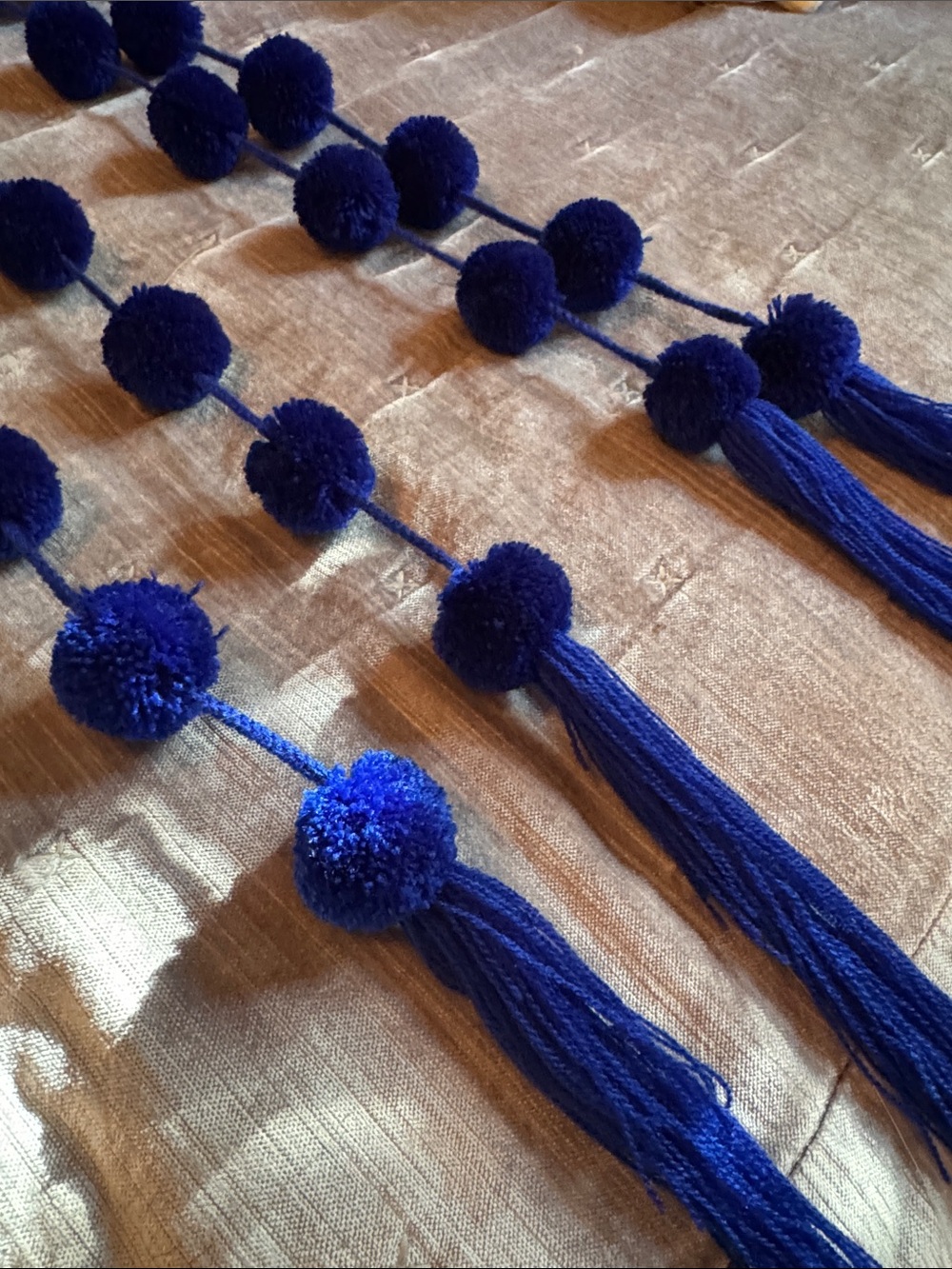 Mexican Artisan Pom Pom Tassels | Bold Cobalt Blue Decor